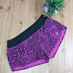 NIKE DRI-FIT pink black plaid running short size M